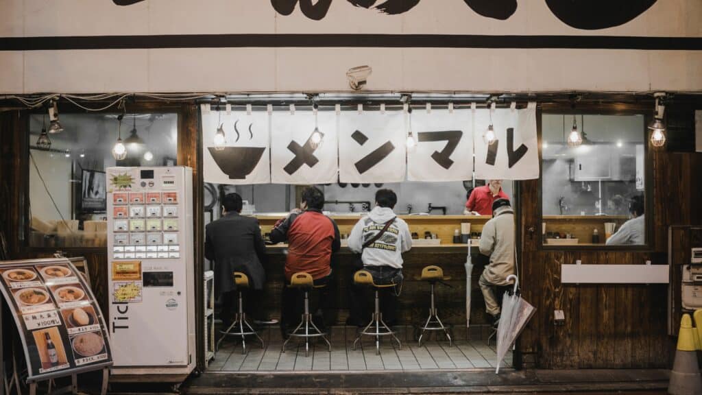 Slurping noodles in Japan