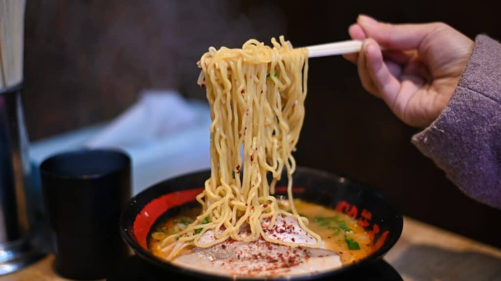 Ramen in Japan with chopsticks